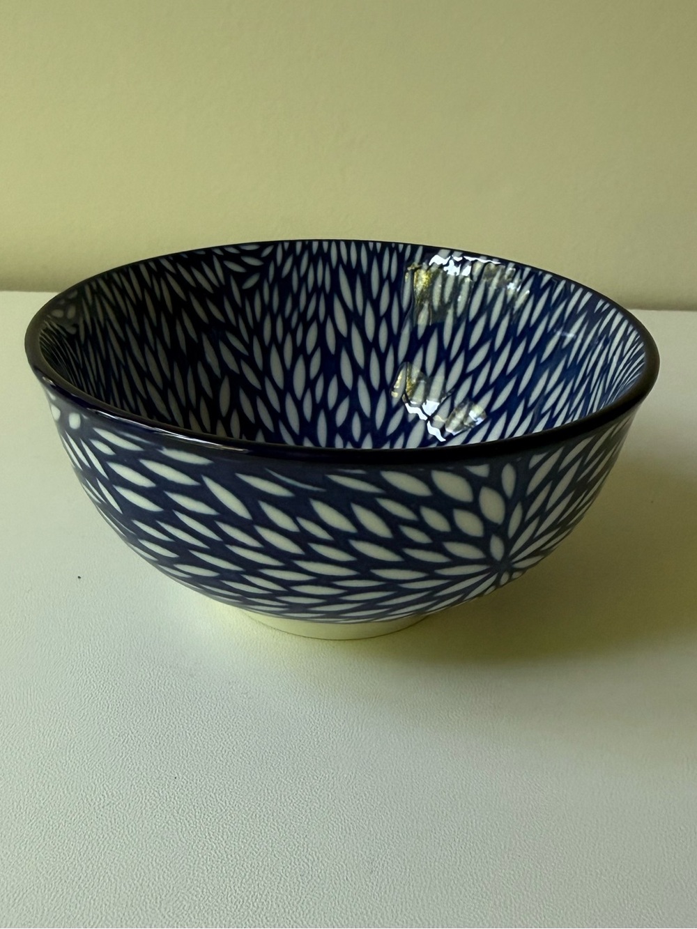 Mika Yoga Wear Navy and White Ceramic Serving Bowl